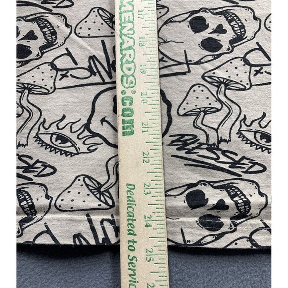 WXYZ Graphic Tee T-Shirt Men's Mushroom Emoji Skulls Crewneck Short Beige Medium - Picture 6 of 12